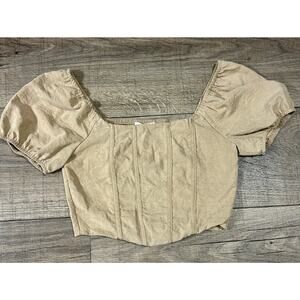Kirious Los Angeles stylish smocked crop top- size small!